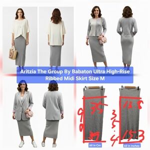 Aritzia The Group By Babaton Ultra High-Rise Ribbed Midi Skirt Size M